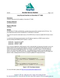 NovAtel Service BulletinPage 1 of 2
