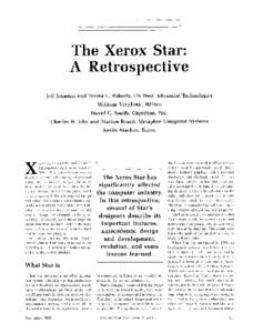 The Xerox Star: A Retrospective Jeff Johnson and Teresa L. Roberts, US West Advanced William  Verplank,