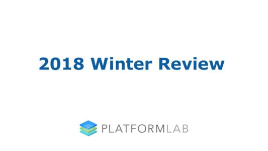 2018 Winter Review  Thank You, Sponsors! February 8, 2018