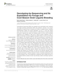 Genotyping-by-Sequencing and Its Exploitation for Forage and Cool-Season Grain Legume Breeding