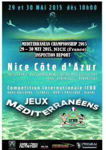 MEDITERRANEAN CHAMPIONSHIP – 30 MAY 2015, NICE (France) INSPECTION REPORT MEDITERRANEAN CHAMPIONSHIP – 30 MAY 2015