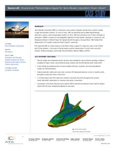 |  Spacecraft Structural and Thermal Analysis Support for Sierra Nevada Corporation’s Dream Chaser® Case Study Overview