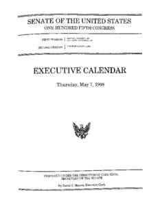 SENATE OF THE UNITED STATES ONE HUNDRED FIFTH CONGRESS FIRST SESSION { SECOND SESSION {  COi\'VENED JAl\fUARY 7,1997