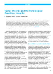 F E AT U R E S  Humor Theories and the Physiological Benefits of Laughter ■
