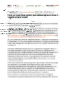 New surveys show public, journalists agree on how to regain trust in media