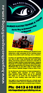 www.bayandbasinsportsfishing.com.au  &T G HIN GUIDED KAYAK FIS