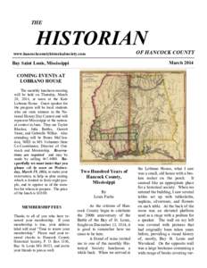 THE  HISTORIAN OF HANCOCK COUNTY  www.hancockcountyhistoricalsociety.com