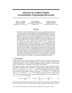 Inference in Graphical Models via Semidefinite Programming Hierarchies Murat A. Erdogdu Microsoft Research 