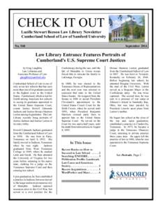 CHECK IT OUT Lucille Stewart Beeson Law Library Newsletter Cumberland School of Law of Samford University No[removed]September 2014