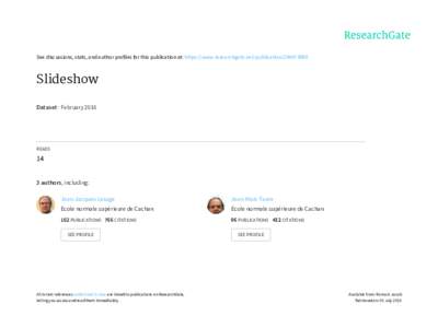 See	discussions,	stats,	and	author	profiles	for	this	publication	at:	https://www.researchgate.net/publicationSlideshow Dataset	·	February	2016  READS