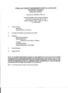 PINELLAS COUNTY EMERGENCY MEDICAL SERVICES   ADVISORY COUNCil MEETING AGENDA