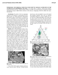 Lunar and Planetary Science XXXIX[removed]pdf PETROLOGIC AND CHEMICAL EFFECTS OF THE ONSET OF AQUEOUS ALTERATION ON THE MATRICES OF CR CHONDRITES: GRA[removed]N. M. Abreu1 and A. J. Brearley2, 1Earth Science Program,