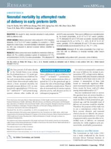 Neonatal mortality by attempted route of delivery in early preterm birth
