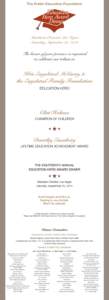 The Public Education Foundation  Mandarin Oriental, Las Vegas Saturday, September 20, 2014  The honor of your presence is requested