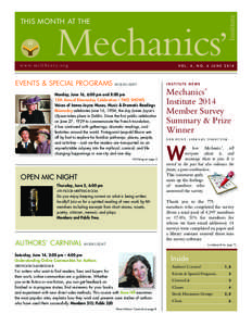 Institute  THIS MONTH AT THE Mechanics’