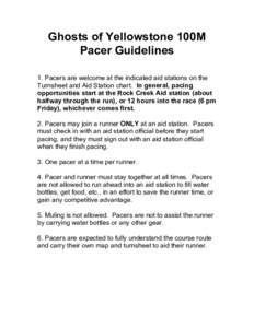   	
   Ghosts of Yellowstone 100M Pacer Guidelines