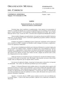 ORGANIZACIÓN MUNDIAL DEL COMERCIO  WT/MIN(96)/ST/73