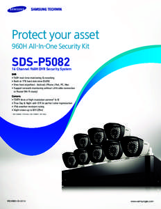 Protect your asset 960H All-In-One Security Kit SDS-P5082  16 Channel 960H DVR Security System