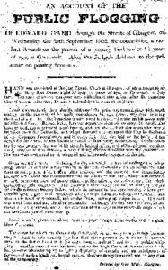 AN ACCOUNT OF THE  PUBLIC FLOGGING Of EDWARD HAND through the Streets of Glasgow, on Wednesday the 25th September, 1822, for committing a violent Assault on the person of a young Girl under 12 years of age, at Greenock. 