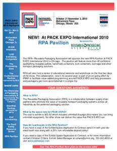 PRODUCED BY:  PACK EXPO International 2010 Highlights Oct 31– Nov 3