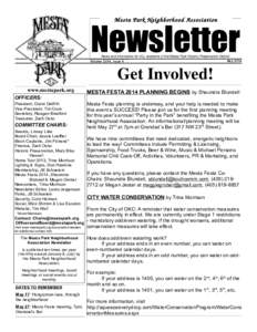 Mesta Park Neighborhood Association  Newsletter News and information for ALL residents of the Mesta Park Historic Preservation District May 2014