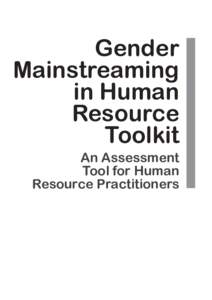 Gender Mainstreaming in Human Resource Toolkit An Assessment