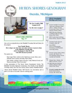 MARCHHURON SHORES GENOGRAM Oscoda, Michigan HSGS Genealogical Meetings and Events