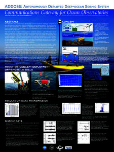 ADDOSS: Autonomously Deployed Deep-ocean Seismic System  Communications Gateway for Ocean Observatories Gabi Laske, Jon Berger, John Orcutt and Jeff Babcock	  Institute of Geophysics and Planetary Physics, Scripps Instit