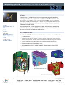 |  Interplanetary Spacecraft Structural Analysis and Test of the MESSENGER Spacecraft Case Study