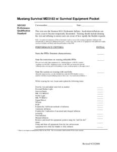 Mustang Survival MD3183 w/ Survival Equipment Pocket