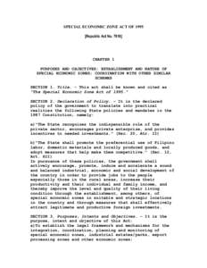 Microsoft Word - RA 7916 _SPECIAL ECONOMIC ZONE ACT OF 1995_.doc