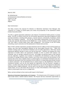 Microsoft Word - AIFM Letter - Commissioner Barnier _Final_.doc