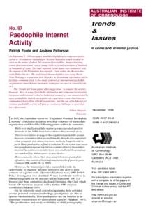 AUSTRALIAN INSTITUTE OF CRIMINOLOGY No. 97  Paedophile Internet