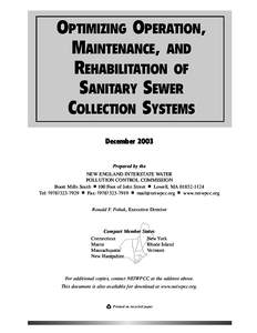 OPTIMIZING OPERATION, MAINTENANCE, AND REHABILITATION OF SANITARY SEWER COLLECTION SYSTEMS December 2003