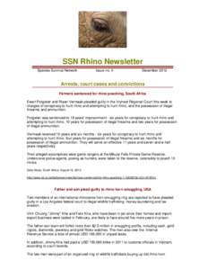 SSN Rhino Newsletter Species Survival Network Issue no. 4  December 2012