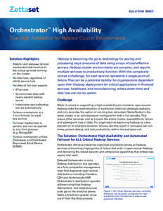 solution brief  Orchestrator™ High Availability