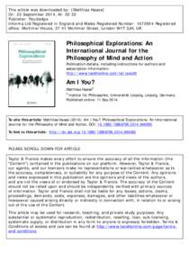 This article was downloaded by: [Matthias Haase] On: 23 September 2014, At: 02:22 Publisher: Routledge Informa Ltd Registered in England and Wales Registered Number: Registered office: Mortimer House, 37-41 Morti
