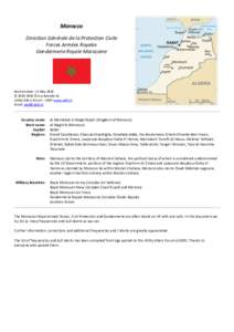Morocco Direction Générale de la Protection Civile Forces Armées Royales Gendarmerie Royale Marocaine  Revision date: 12 May 2018