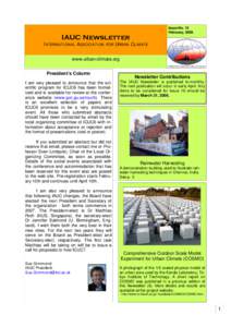 Issue No. 15 February, 2006. IAUC Newsletter INTERNATIONAL ASSOCIATION