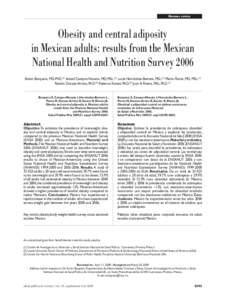 Obesity in Mexican adults  Original article Obesity and central adiposity in Mexican adults: results from the Mexican
