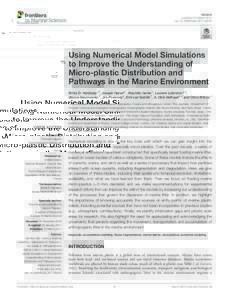 Using Numerical Model Simulations to Improve the Understanding of Micro-plastic Distribution and Pathways in the Marine Environment
