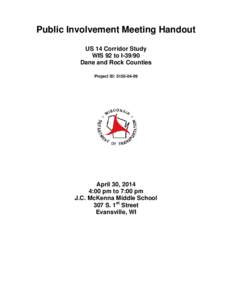 US 14 Corridor Study, handout, PIM 2 handout and comment sheet