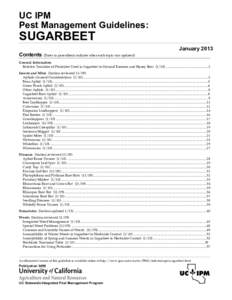 UC IPM Pest Management Guidelines: SUGARBEET  January 2013