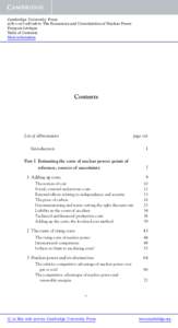Cambridge University Press6- The Economics and Uncertainties of Nuclear Power Francois Leveque ´ ˆ ¸