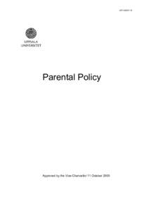 UFVParental Policy Approved by the Vice-Chancellor 11 October 2005