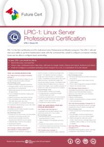   LPIC-1: Linux Server Professional Certification LPIC-1 Exam 101