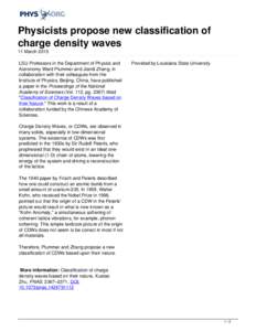Physicists propose new classification of charge density waves