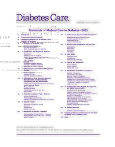 January 2015 Volume 38, Supplement 1  Standards of Medical Care in Diabetes—2015 S1  Introduction