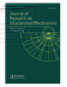 Journal of Research on Educational Effectiveness  Journal of Research on Educational Effectiveness Volume 11,