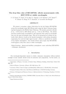 The deep blue color of HD 189733b: albedo measurements with HST /STIS at visible wavelengths T. M. Evans1 , F. Pont2 , D. K. Sing2 , S. Aigrain1 , J. K. Barstow1 , J-M. D´esert5,7 , N. Gibson4 , K. Heng3 , H. A. Knutson